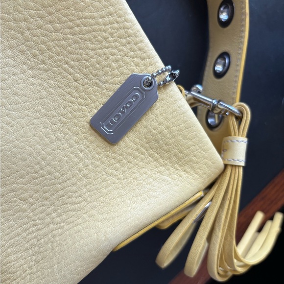 Coach yellow  shoulder bag -zipper top-added picture of COACH tag attached. - Picture 5 of 5